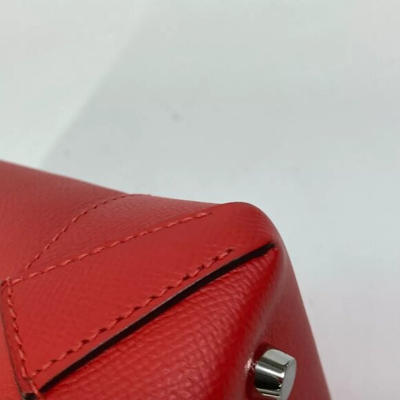 HERMES maxi box cover 30 Hand Bag Tote Bag Evercolor / Epsom Red - Picture 13 of 13